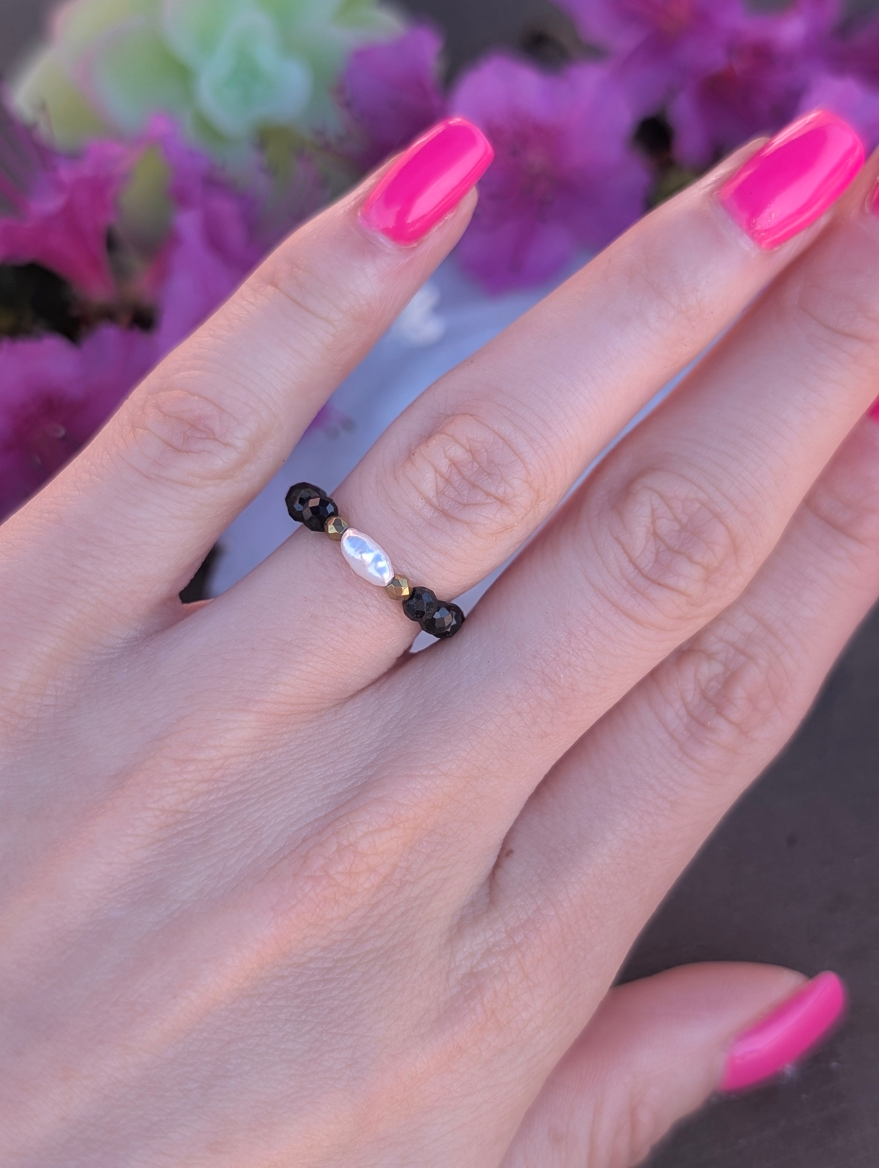 Shield of the Soul - Black Tourmaline & Freshwater Pearl