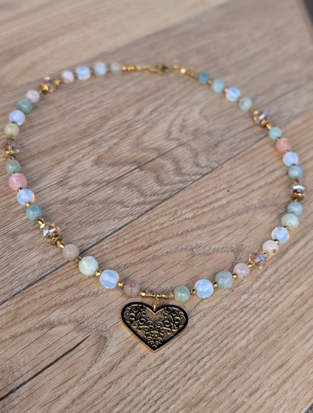 Harmony of Heart - Morganite & Opalite