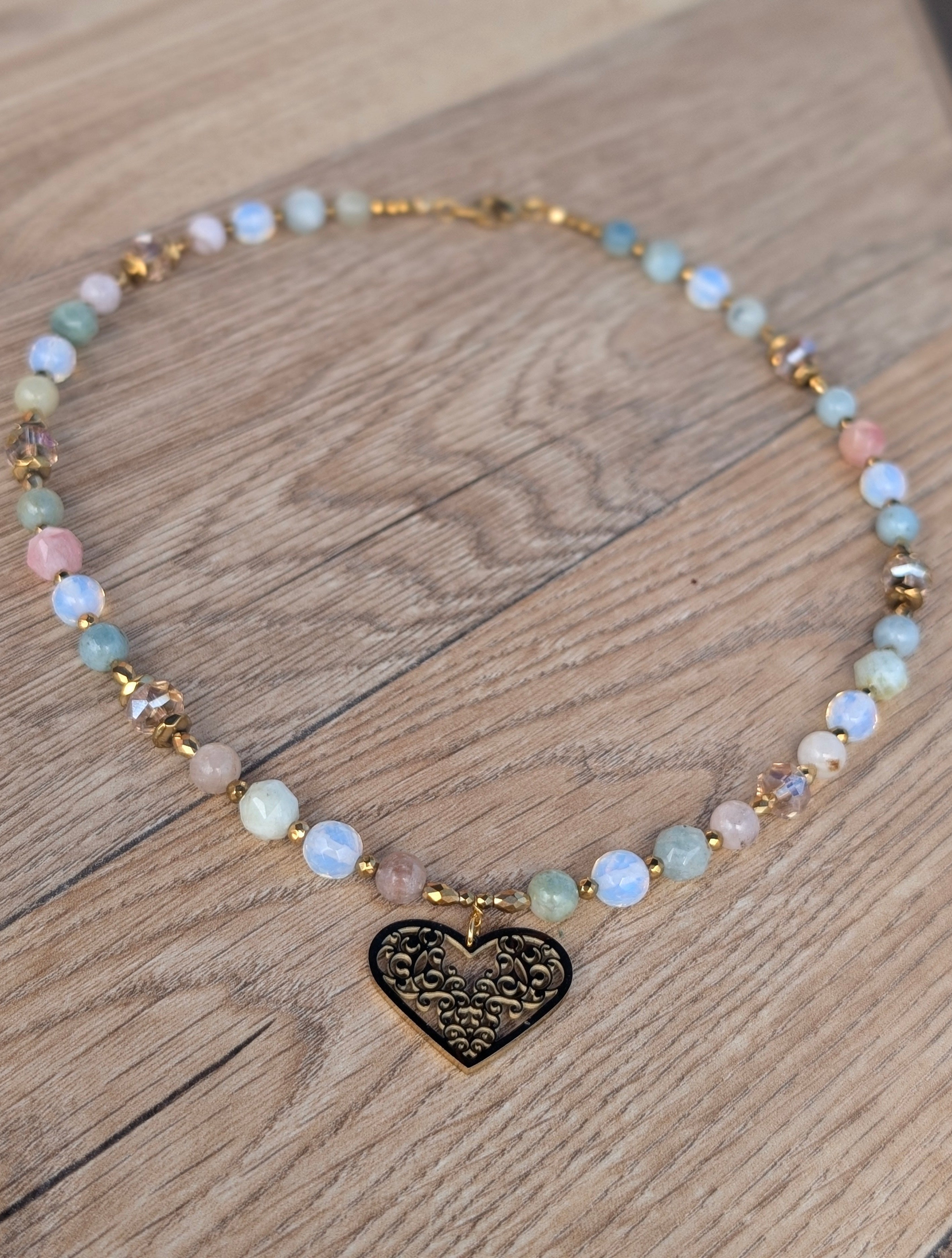 Harmony of Heart - Morganite & Opalite