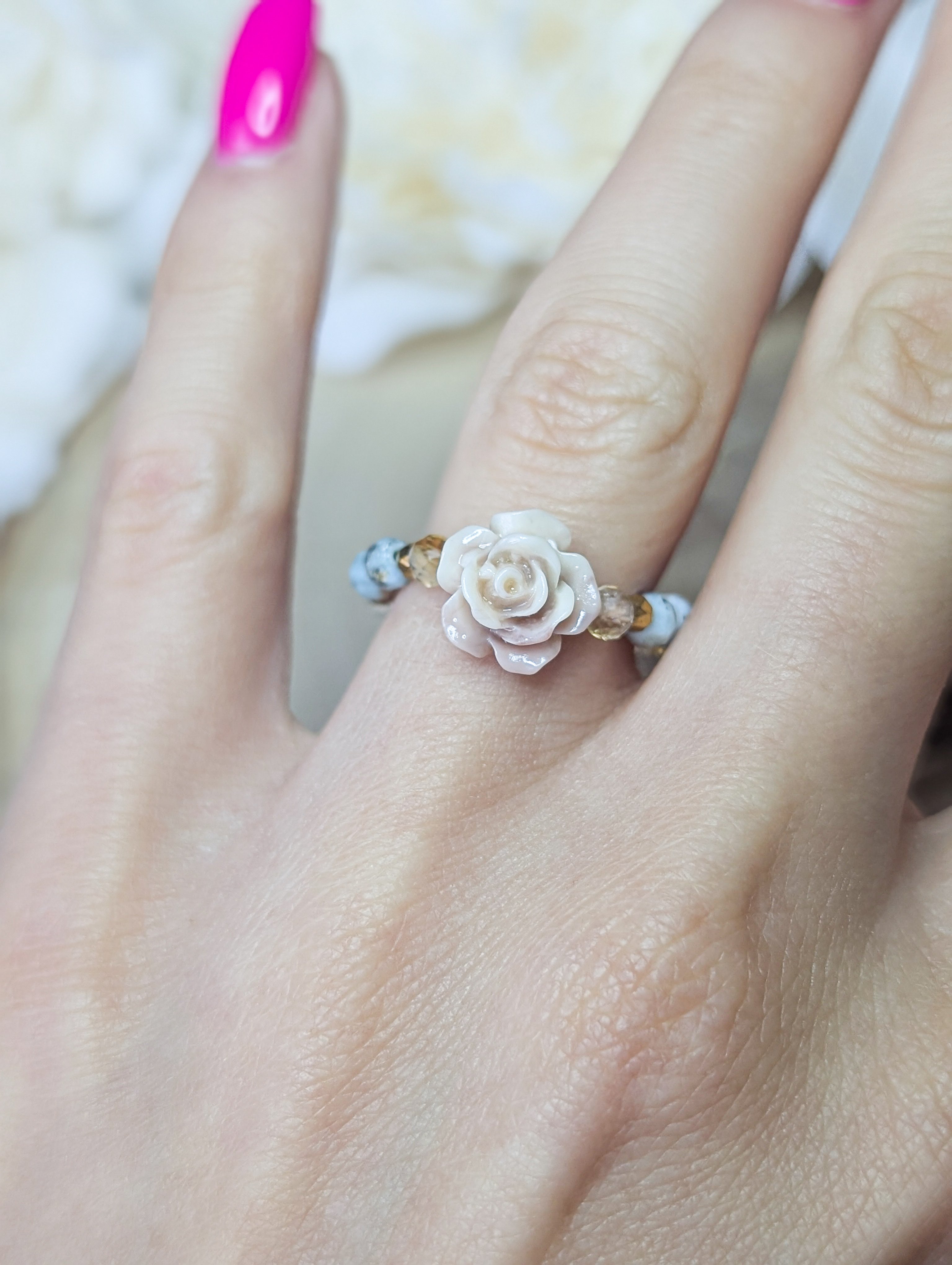 Ecru Rosa  - Larimar & Citrine