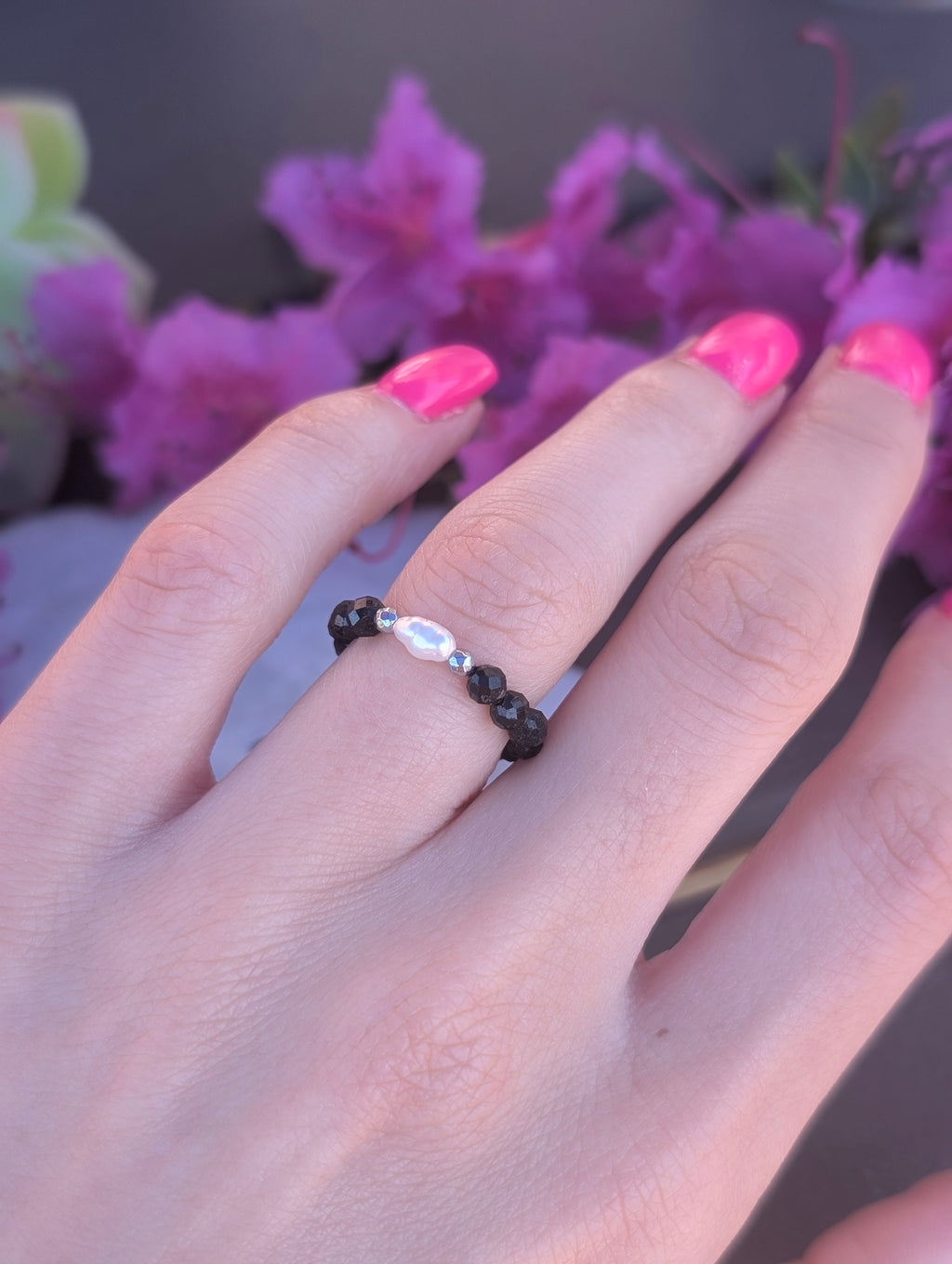 Shield of the Soul - Black Tourmaline & Freshwater Pearl